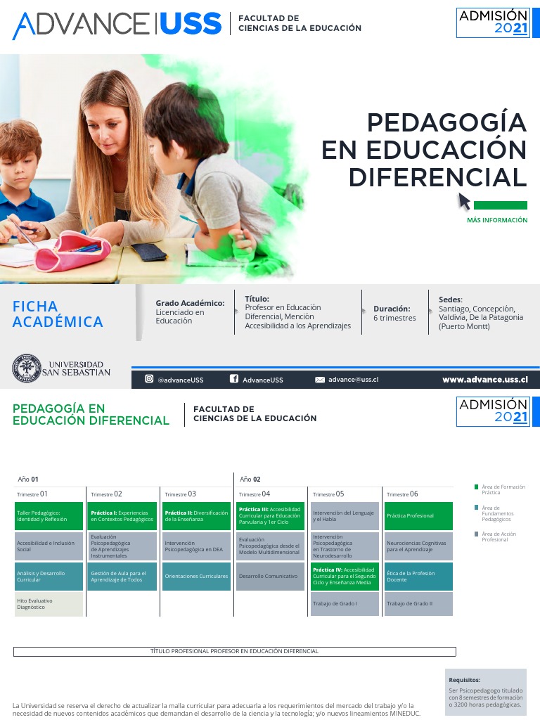 Pedagogía en Educación Diferencial USS | PDF | Plan de estudios | Maestros