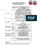 2021 - 2º Semestre Calendário de Sessões e Eventos