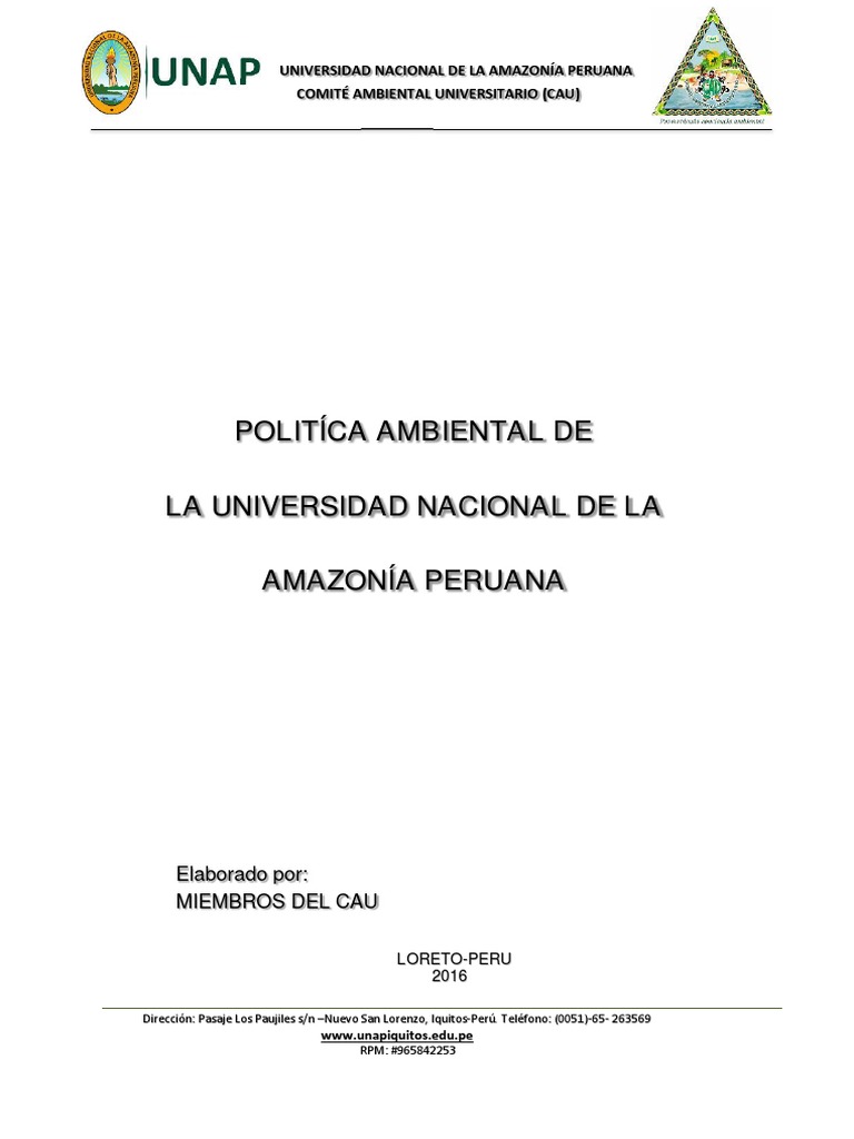Politica Ambiental para Difusion Web | PDF | Desarrollo sostenible ...
