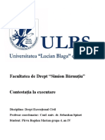 Referat Executare Silită, Contestația La Executare, Pîrvu Bogdan Marian Grupa 4, Anul 4