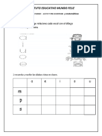 Repasa y Luego Relaciona Cada Vocal Con El Dibujo Correspondiente Transicion Virtual