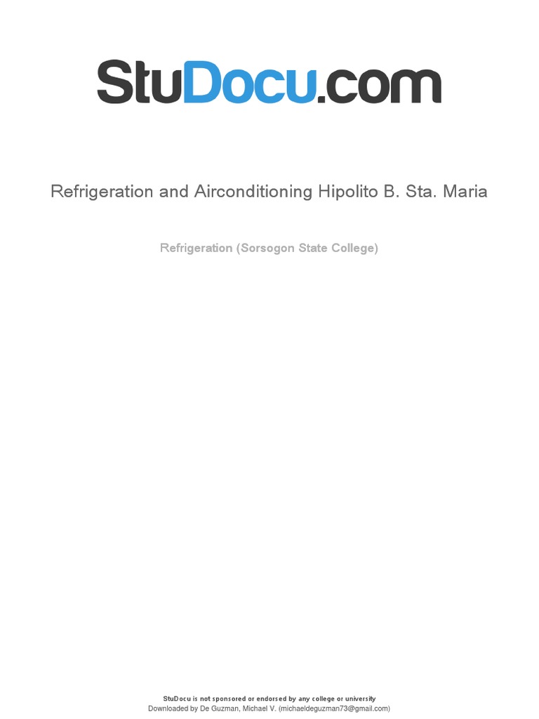 Refrigeration and Airconditioning Hipolito B Sta Maria PDF Heat