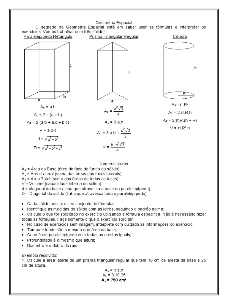 Geometria Espacial | PDF | Geometria | Formas geométricas, image size:768x1024