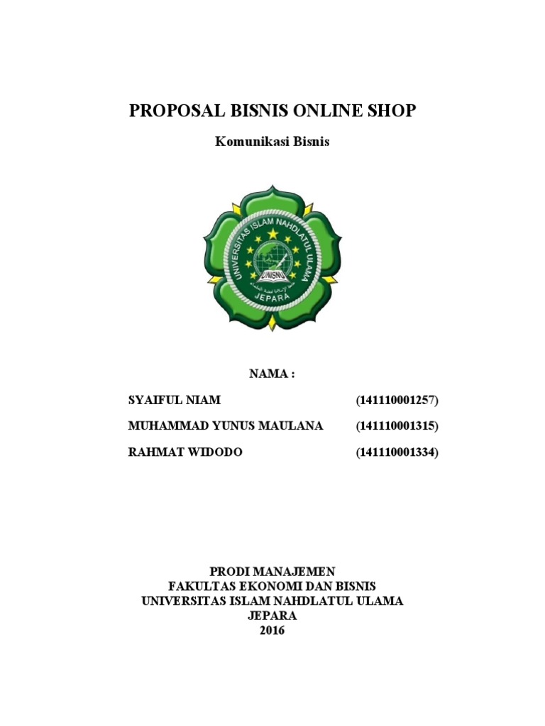 Business Plan Online Shop PDF