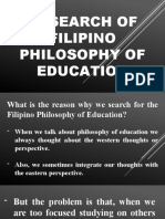 In Search of Filipino Philosophy of Education