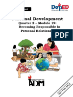 Personal Development: Quarter 2 - Module 19: Becoming Responsible in Personal Relationships