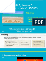 Unit 3, Lesson D "Ways To Relax", IDEN03
