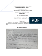 Adsorção HAC: Área superficial de carvão ativo