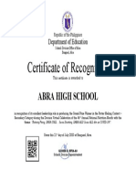 Certificate of Recognition: Abra High School