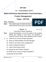 June - Examination 2019: Master of Business Administration - II Year Examination