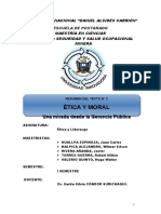 Ética y moral en la gerencia pública según resumen de texto