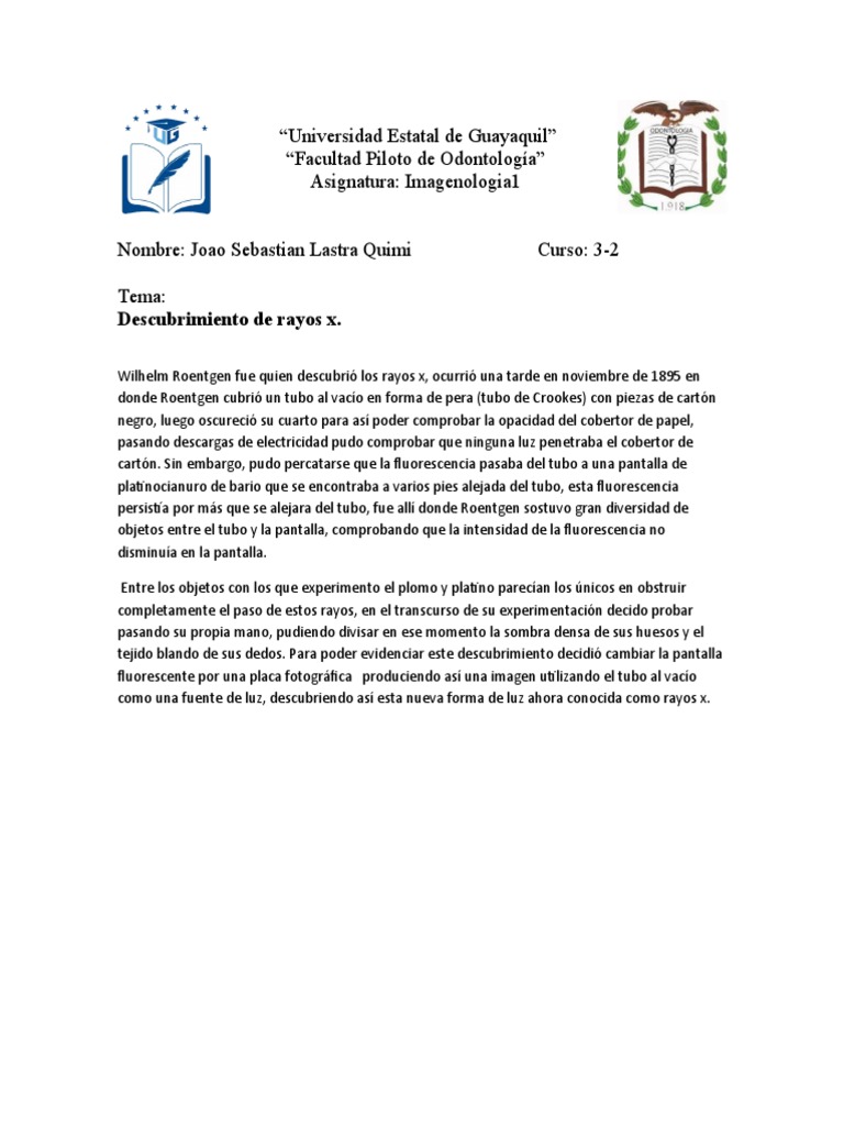 Descubrimiento de Rayos X | PDF