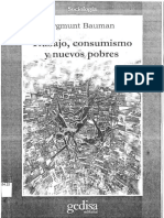 BAUMAN, Zygmunt. Trabajo, consumismo e nuevos pobres