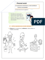 Personal Social 3 - Describimos Las Ocupaciones Económicas y Como Satisfacen Nuestras Necesidades