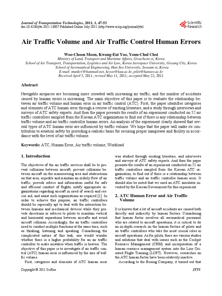 Air Traffic Volume and Air Traffic Control Human E | PDF | Air Traffic ...