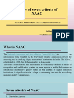 Review of Seven Criteria of Naac: " National Assessment and Accreditation Council"