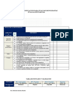 Lista de Verificación para Evaluar Monografías Evaluación Parcial