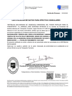 Certificación de Datos para Efectos Consulares