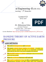 Geotechnical Engineering Lecture on Rankine Theory for Active and Passive Earth Pressures