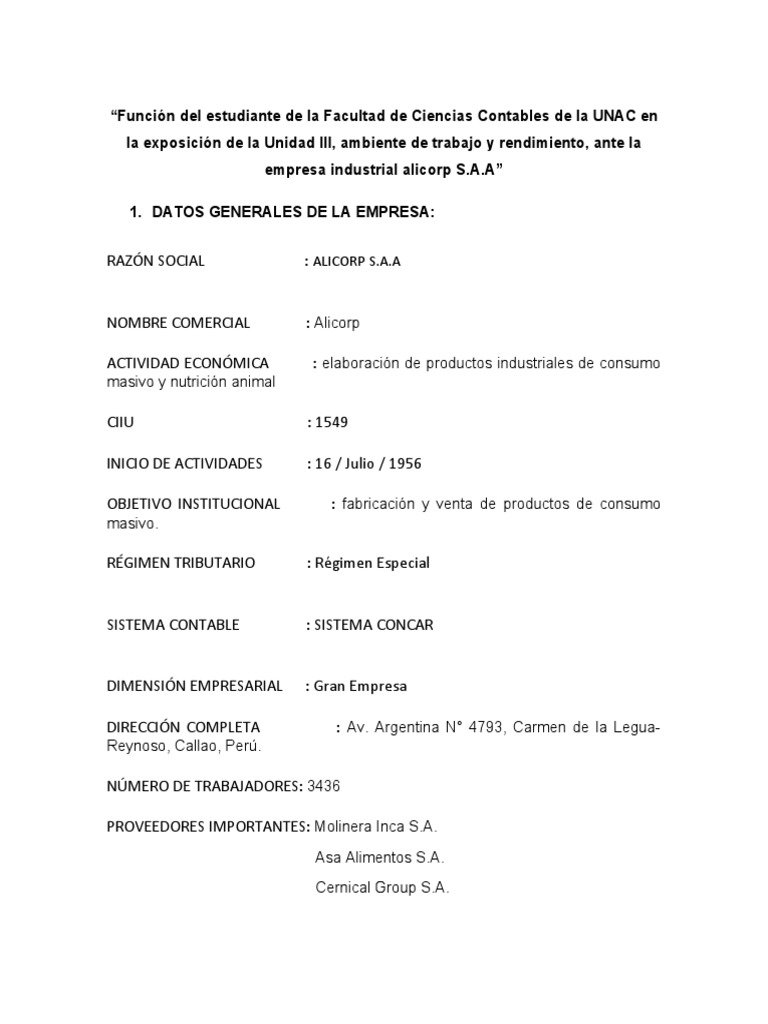 Datos Generales de La Empresa | PDF