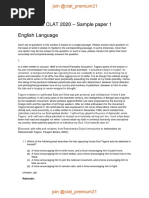 UG CLAT 2020 - Sample Paper 1 English Language: Rationale