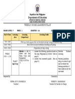 Sample WEEKLY HOME LEARNING PLAN