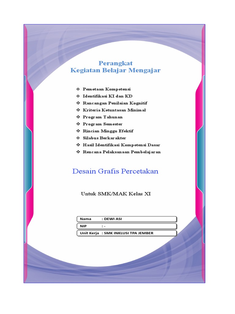 Desain Grafis Percetakan Xi Rencana Pelaksanaan Pembelajaran Pdf