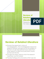Review of Related Literature: Prepared By: Prof. Maria Luisa E. Barretto