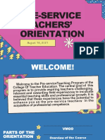 Pre Service Teachers Orientation 1 1