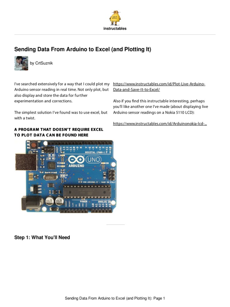 Sending Data From Arduino To Excel and Plotting It | PDF | Microsoft ...