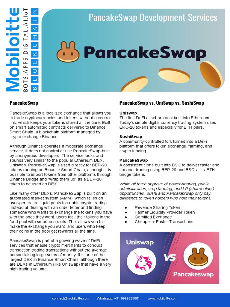PancakeSwap Development Mobiloitte PDF Cryptocurrency Economies