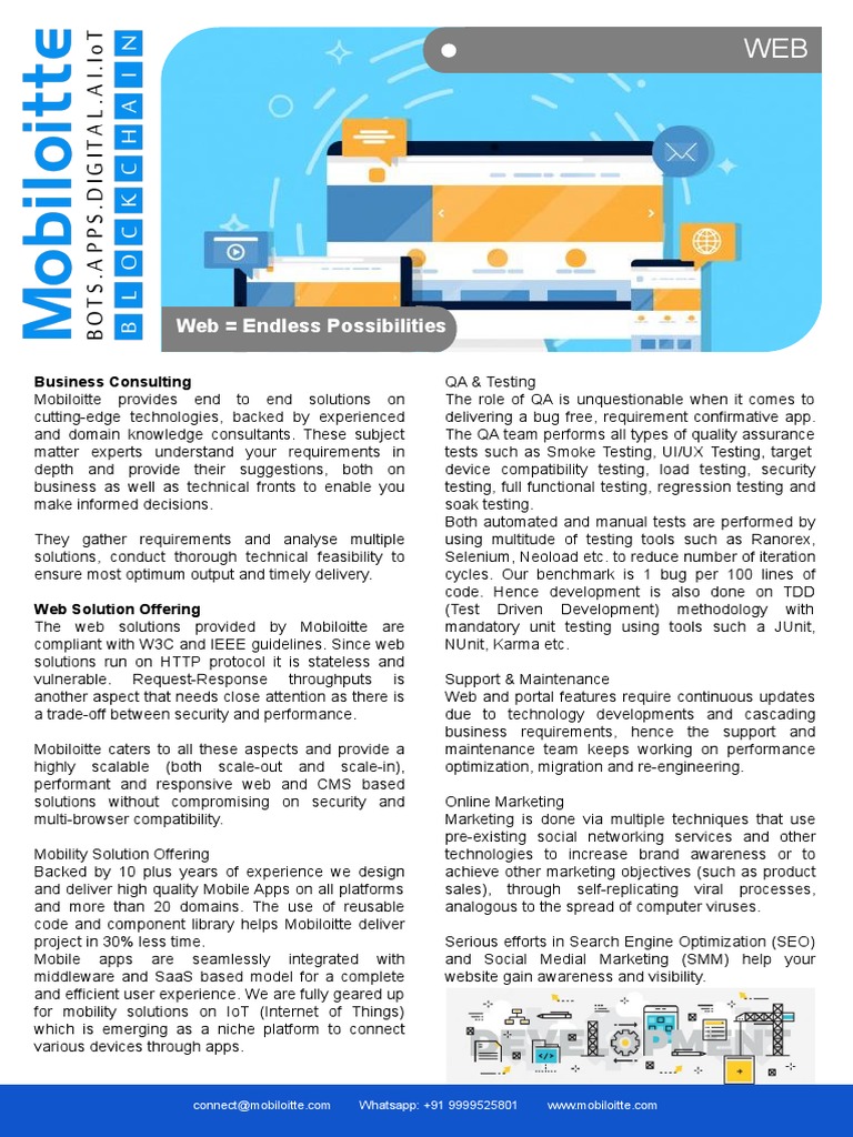 Web Development Services - Mobiloitte | PDF | Mobile App | Internet Of ...