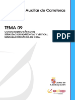 Auxiliar de Carreteras Tema 09 Conocimiento Básico de Señalización Horizontal y Vertical. Señalización Básica de Obra.