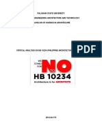 Critical Analysis On HB 10234 (Philippine Architecture Act of 2022)