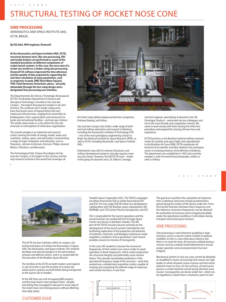 Structural Testing of Rocket Nose Cone: Sine Processing | PDF ...