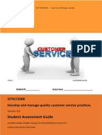 Student Assessment Guide: Sitxccs008 Develop and Manage Quality Customer Service Practices