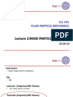 Lecture 2:rigid Particles in Fluid: CLL 331 Fluid Particle Mechanics