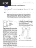 Balancing Axial Force in Centrifugal Pumps With Pump Out Vanes