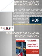 Requirements For Canadian Permanent Residence