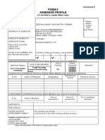 Form 9 Assessor Profile: (To Be Filled in Capital Letters Only)
