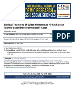 Spiritual Practices of Sultan Muhammad Al Fatih As An Islamic Based Development Ibd Actor