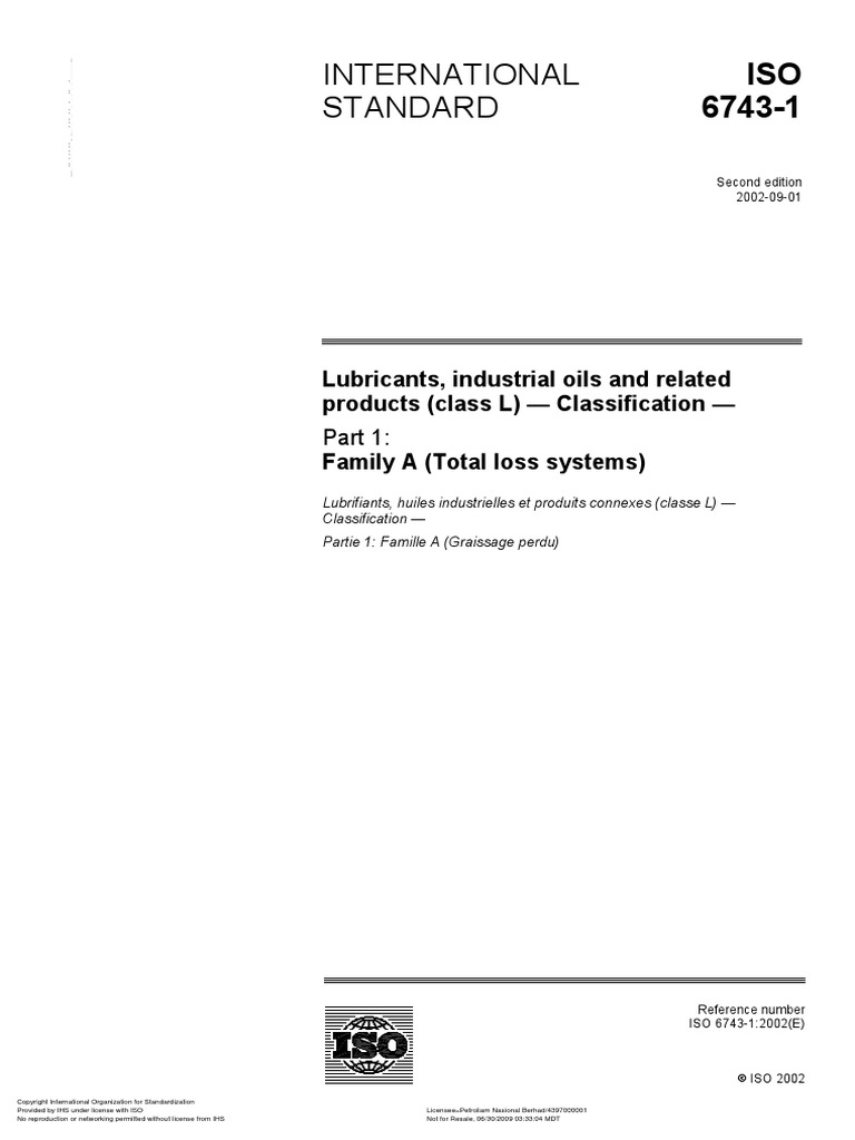 ISO 6743 - 1 - Total Loss System | PDF | International