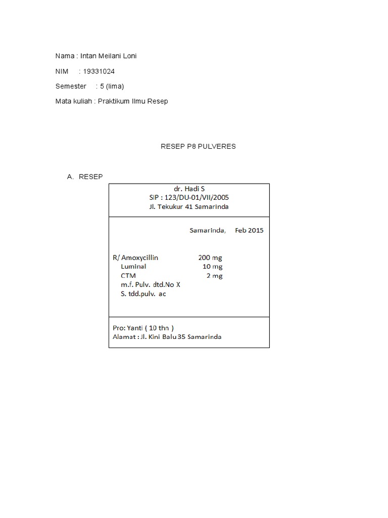 Resep Pulvis | PDF