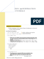 ADDITION and SUBTRACTION of POLYNOMIALS