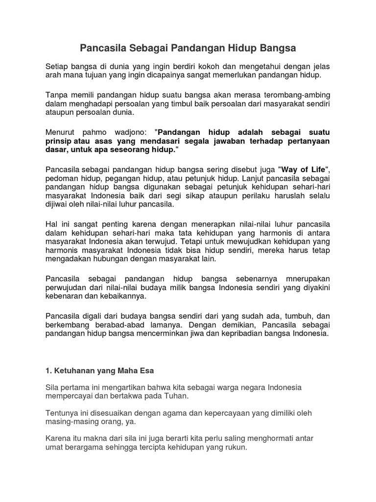 Mengungkap Peran Pancasila sebagai Pandangan Hidup Bangsa Indonesia