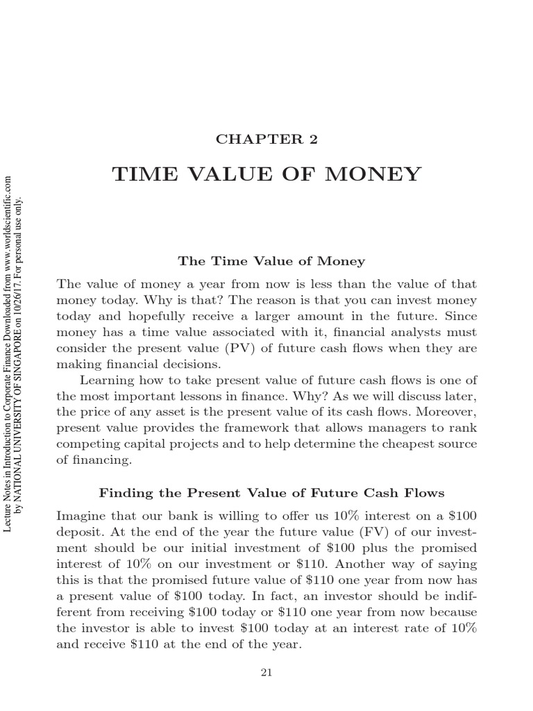The Time Value of Money | PDF | Present Value | Interest
