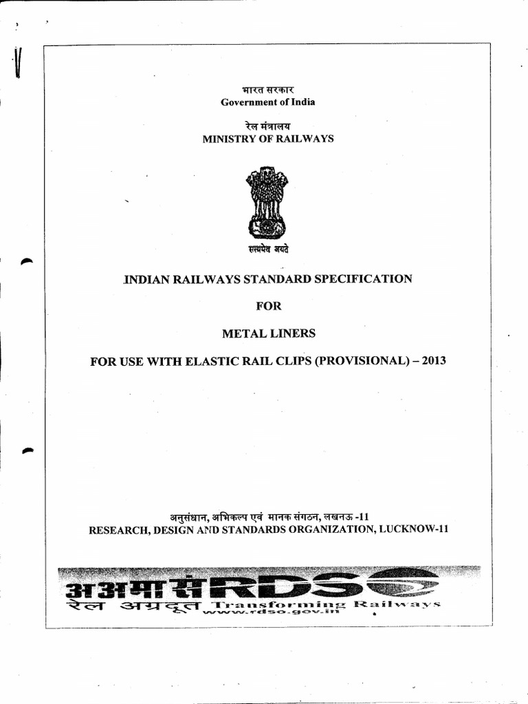 IRS T3740 Specification For Metal Liners PDF