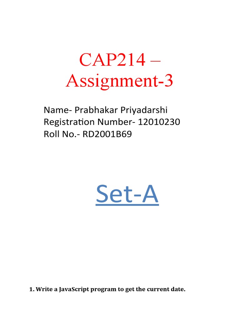 Write A JavaScript Program To Get The Current Date | PDF | Java Script ...