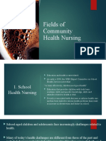 Fields of Community Health Nursing