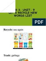 Year 3-Unit - 9 Let'S Recycle New Words List